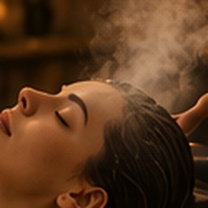 Stoomtherapie tijdens de Deluxe Head Spa